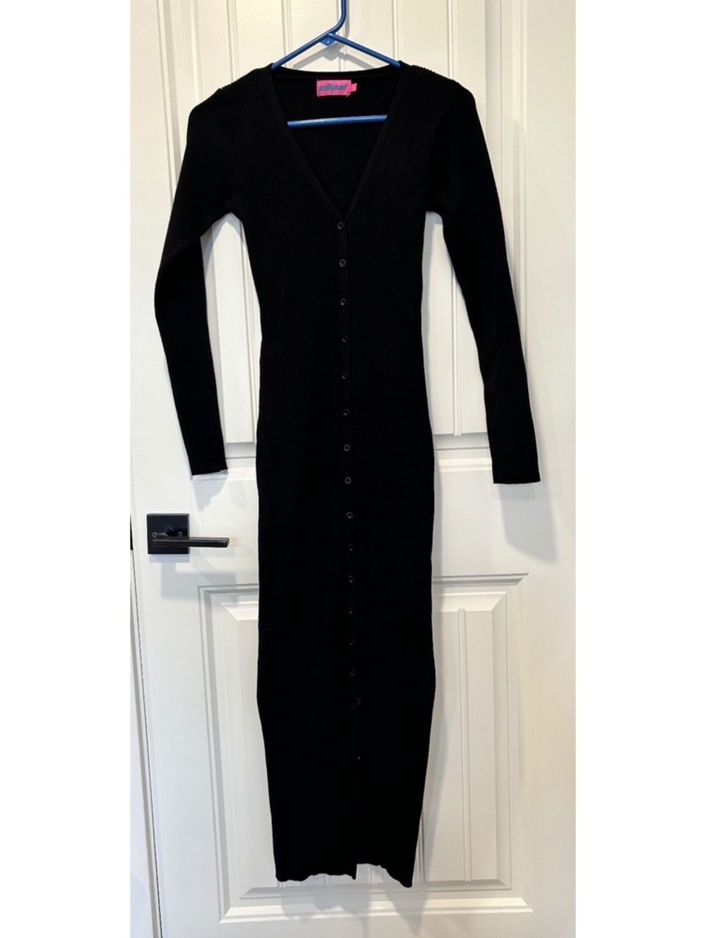 Edikted dress black buttons top to bottom long witchy whimsigoth goth skater